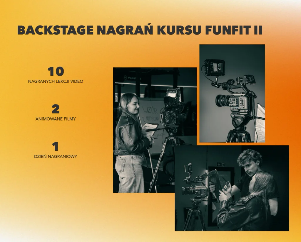Funfit II, kulisy nagrań kursu onboardingowego: 10 lekcji wideo, 2 filmy animowane, 1 dzień zdjęciowy